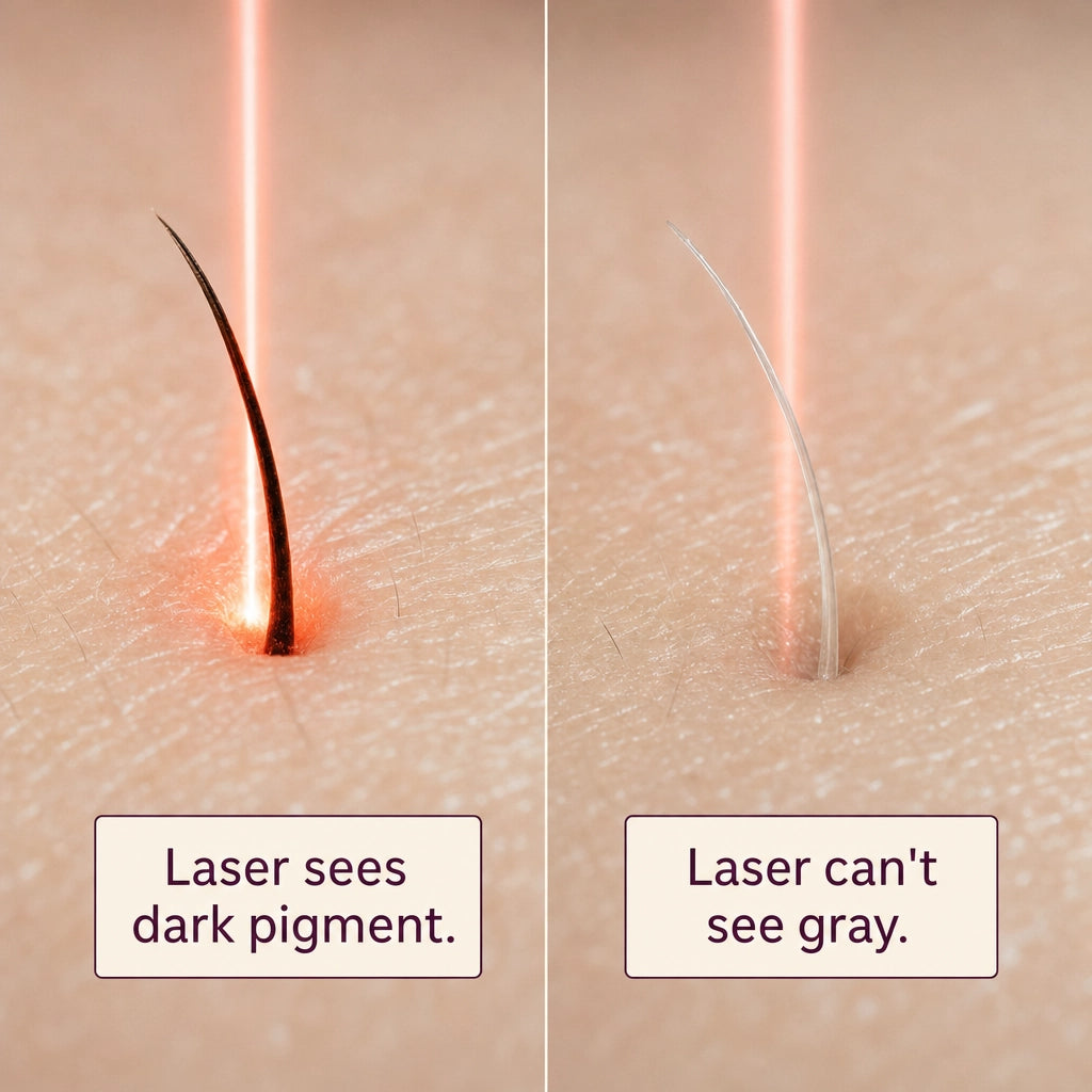 Laser targets pigment