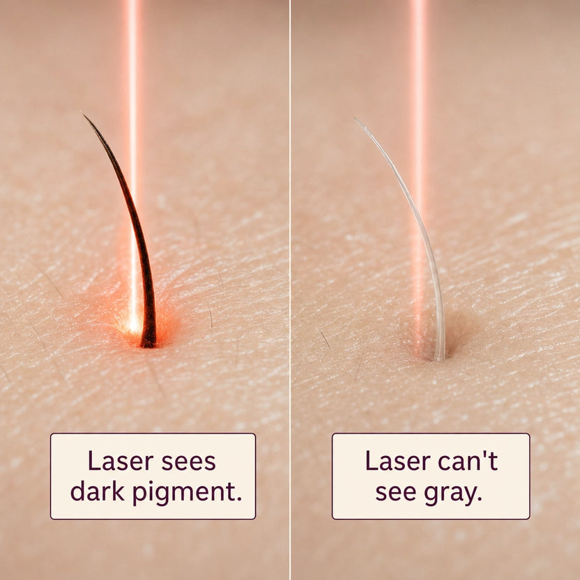 Laser targets pigment